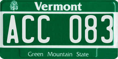 VT license plate ACC083
