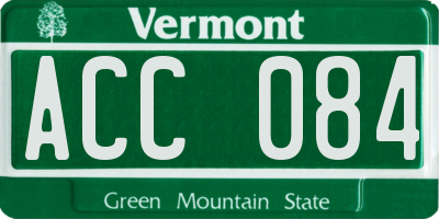VT license plate ACC084
