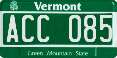 VT license plate ACC085