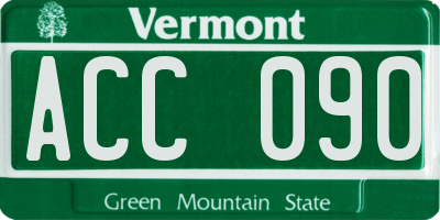 VT license plate ACC090