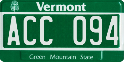 VT license plate ACC094