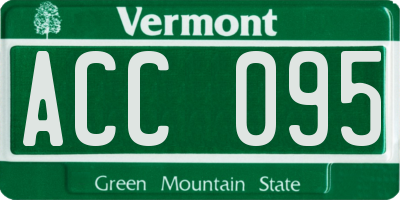 VT license plate ACC095