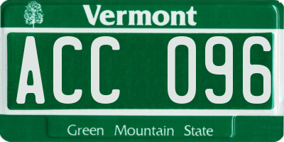 VT license plate ACC096