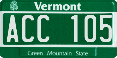 VT license plate ACC105