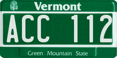 VT license plate ACC112