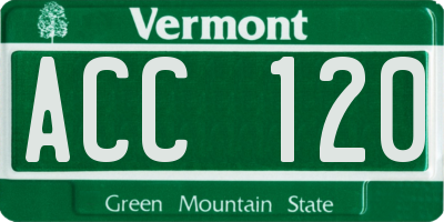 VT license plate ACC120