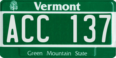 VT license plate ACC137