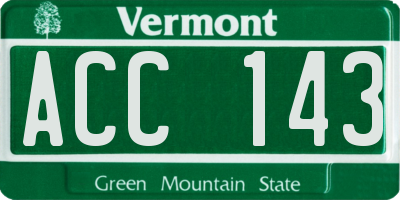 VT license plate ACC143