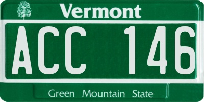 VT license plate ACC146