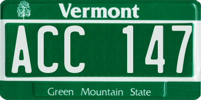 VT license plate ACC147