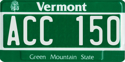 VT license plate ACC150