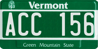 VT license plate ACC156
