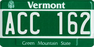 VT license plate ACC162