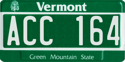 VT license plate ACC164