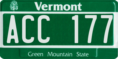 VT license plate ACC177