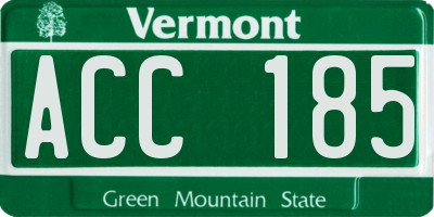 VT license plate ACC185