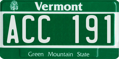 VT license plate ACC191
