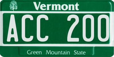 VT license plate ACC200