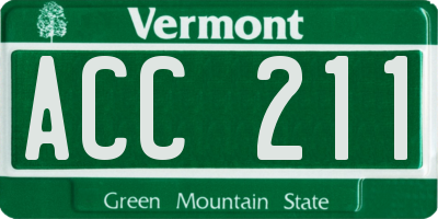 VT license plate ACC211