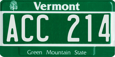 VT license plate ACC214