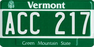 VT license plate ACC217