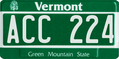 VT license plate ACC224