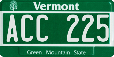 VT license plate ACC225