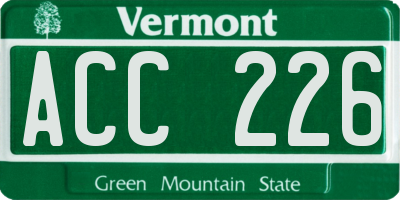 VT license plate ACC226