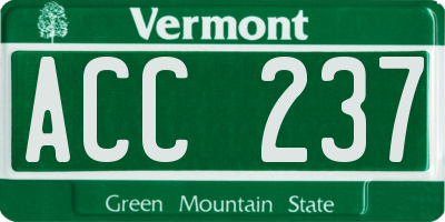 VT license plate ACC237