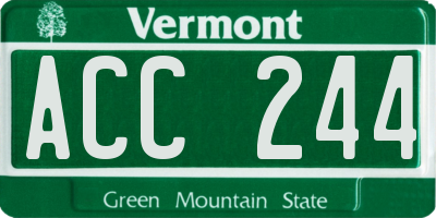 VT license plate ACC244