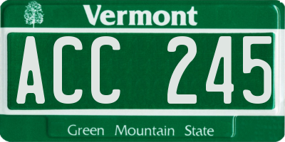 VT license plate ACC245