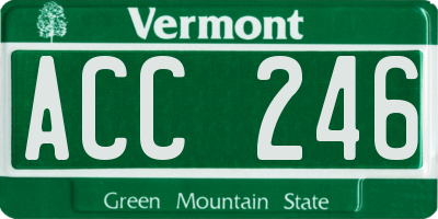 VT license plate ACC246