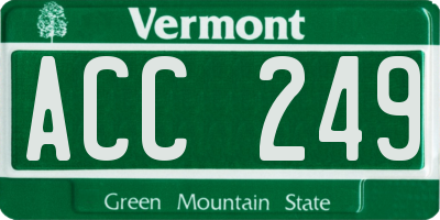 VT license plate ACC249