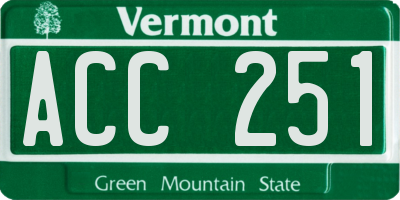 VT license plate ACC251