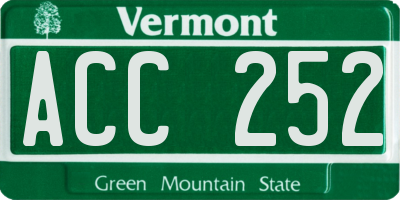 VT license plate ACC252