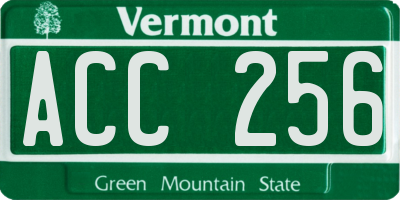 VT license plate ACC256