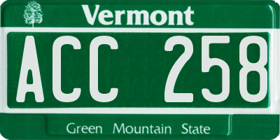 VT license plate ACC258