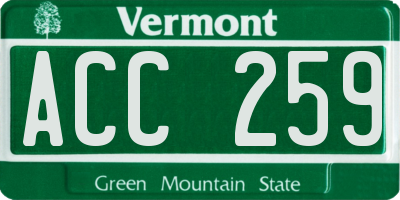 VT license plate ACC259