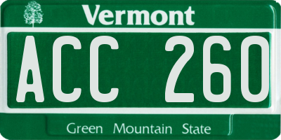 VT license plate ACC260