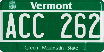 VT license plate ACC262