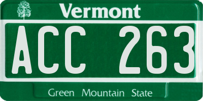 VT license plate ACC263