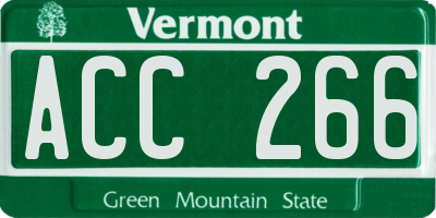 VT license plate ACC266