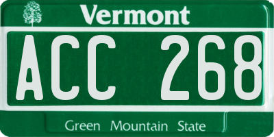 VT license plate ACC268