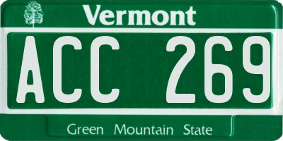 VT license plate ACC269