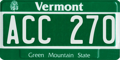 VT license plate ACC270