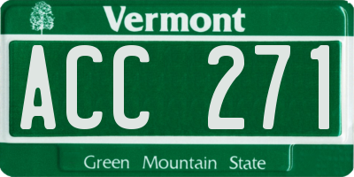 VT license plate ACC271