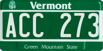 VT license plate ACC273