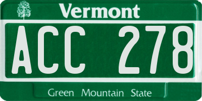 VT license plate ACC278