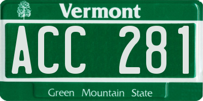 VT license plate ACC281