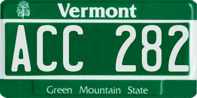 VT license plate ACC282